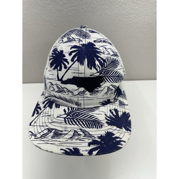 Richardson Snapback Hat White Blue Plam Trees North Carolina Logo Secret SPF - Picture 1 of 11